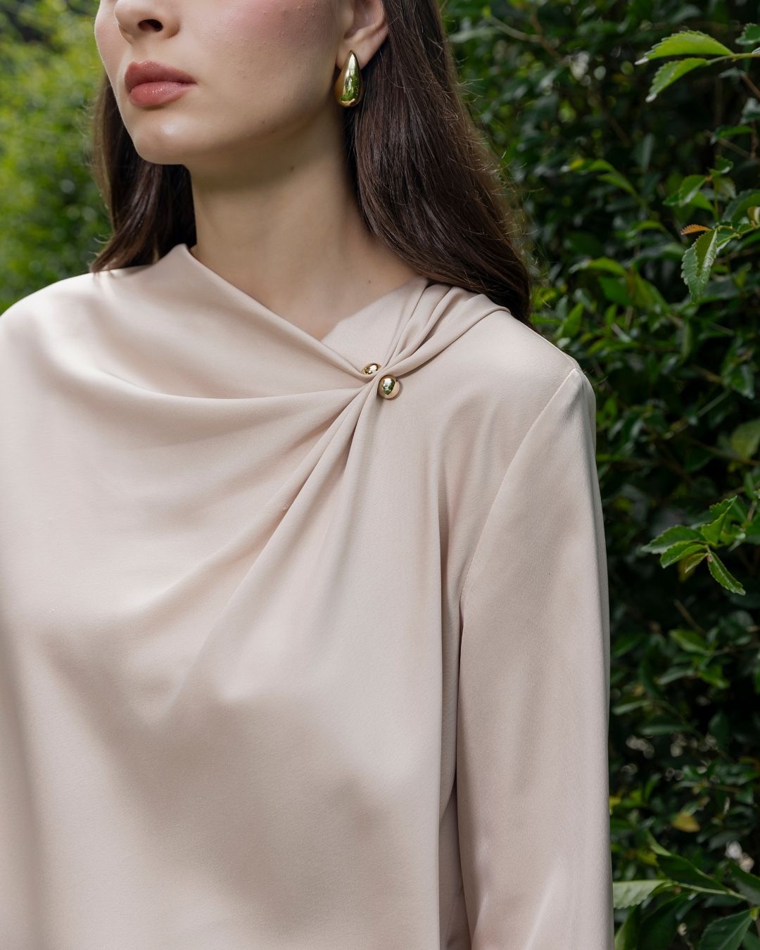 INVIO Terry Shoulder Drape Blouse | Atasan Wanita Luminescence