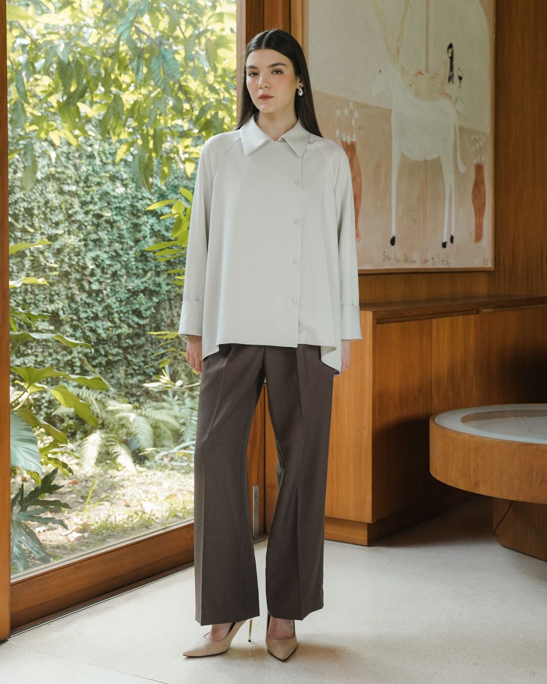 INVIO Belvie Double Breasted Shirt | Kemeja Wanita - Amber Collection
