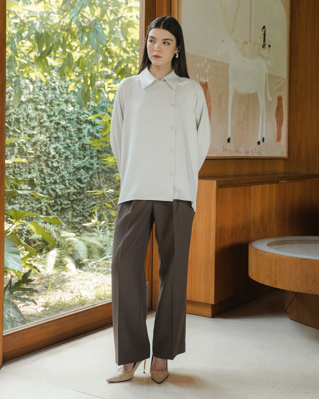 INVIO Belvie Double Breasted Shirt | Kemeja Wanita - Amber Collection