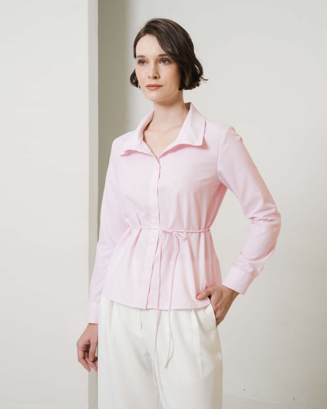 INVIO Adley Convertible Collar Shirt | Kemeja Wanita -  Leanne Collection