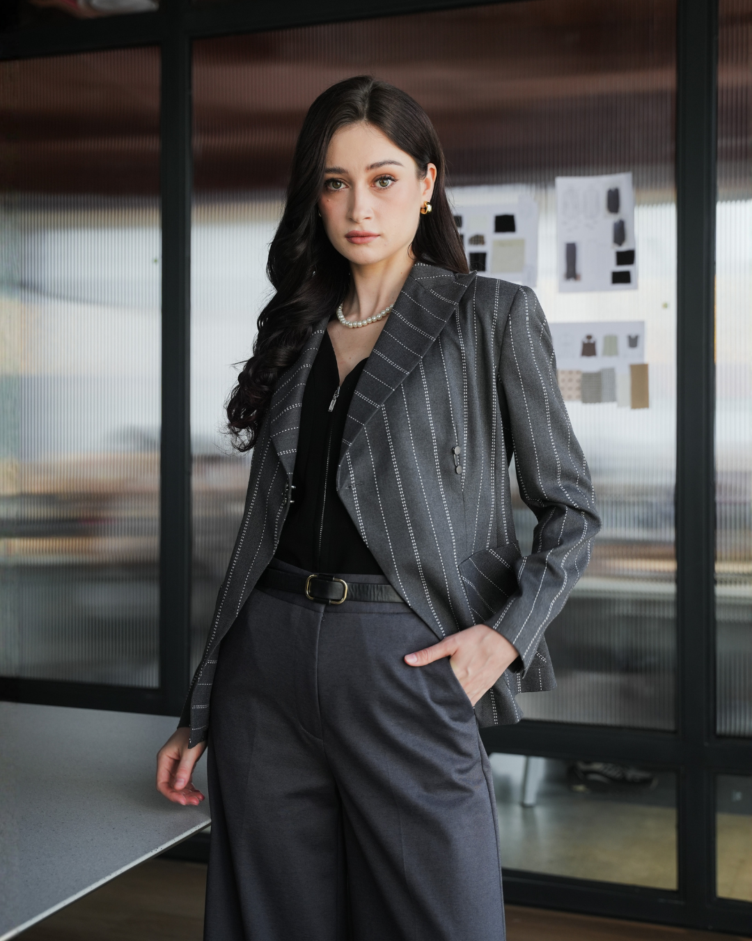 INVIO Charlton Multiway Stripe Blazer | Jas Wanita - Runway