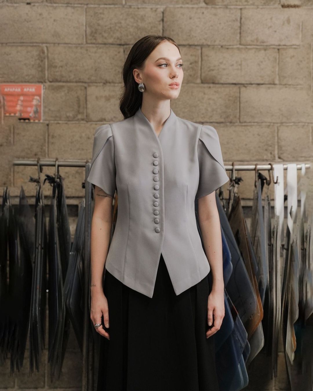 INVIO Zaneta Petal Sleeve Top | Atasan Wanita - Atelier Collection