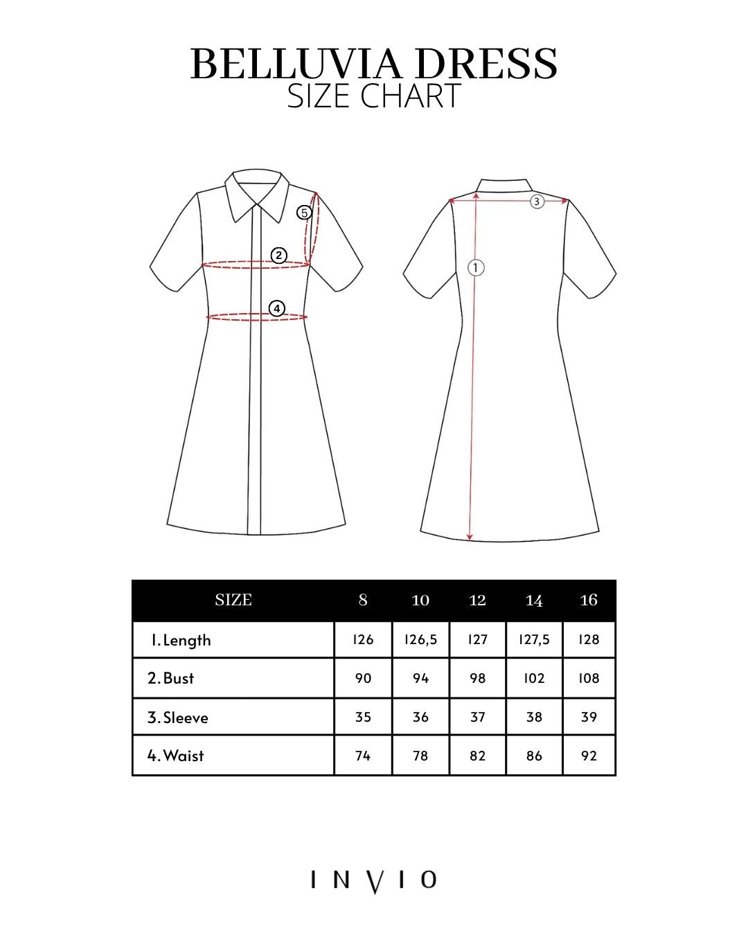INVIO Belluvia Belted Pleated Dress | Dress Wanita - Amber Collection