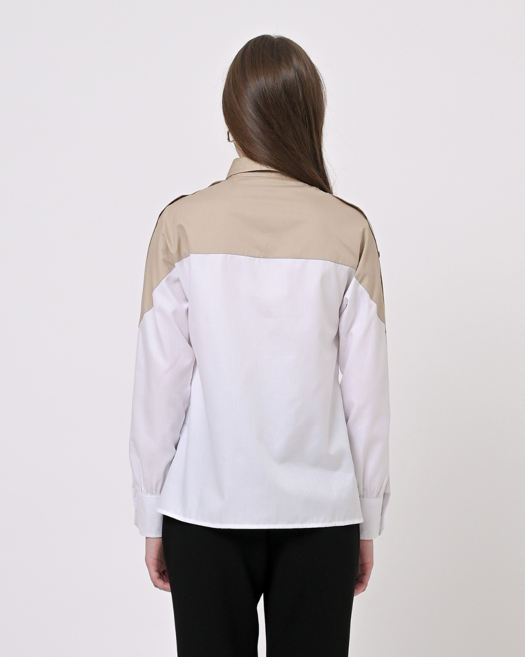 Charlene Yoke Panel Shirt Khaki  - Everlasting