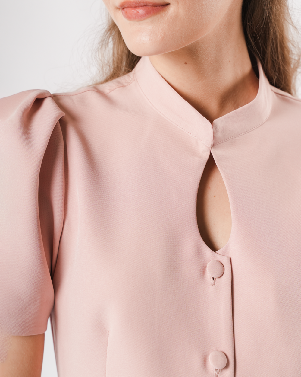 INVIO Yessica Keyhole Puff Sleeve Blouse | Atasan Wanita - Marielle