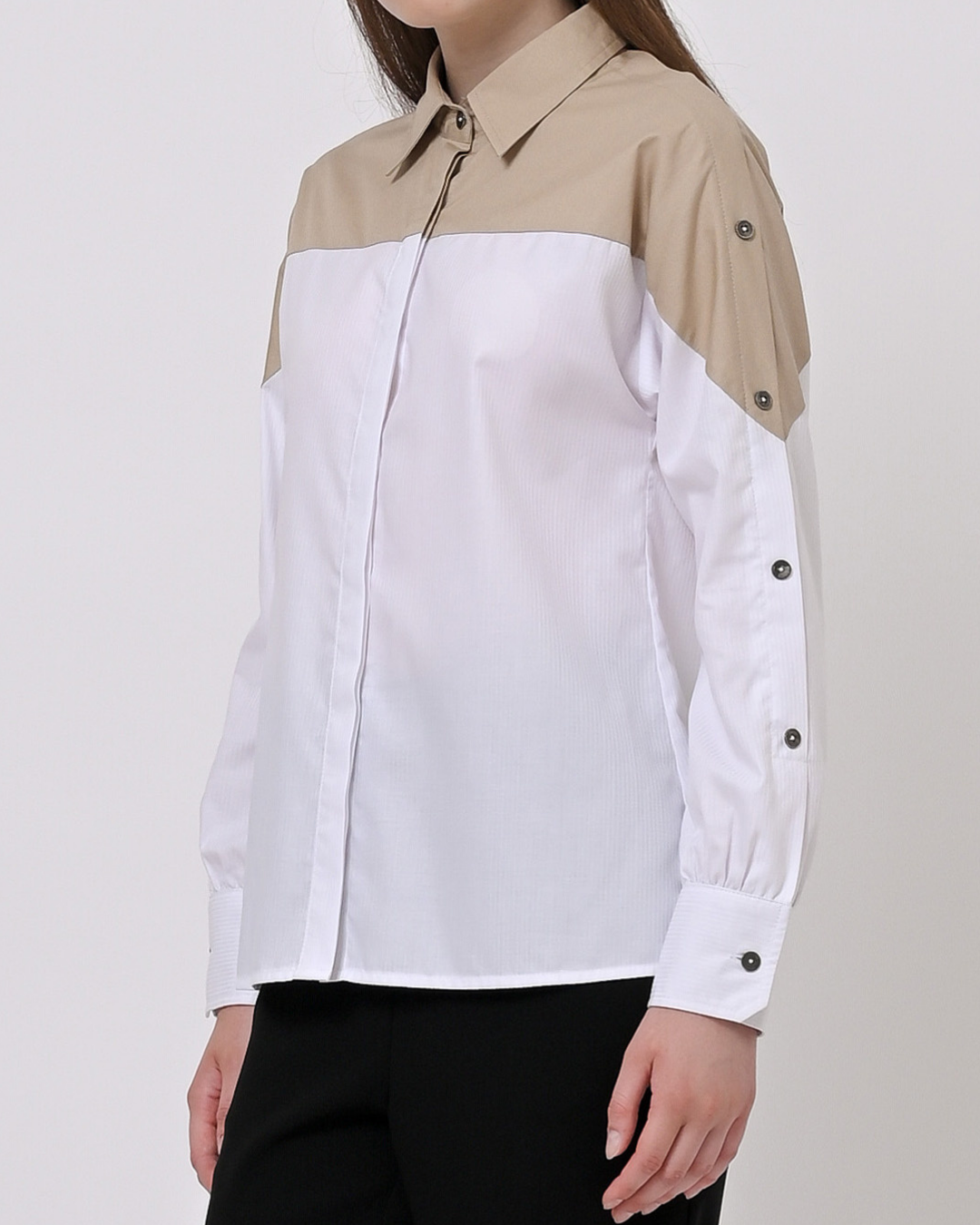 Charlene Yoke Panel Shirt Khaki  - Everlasting