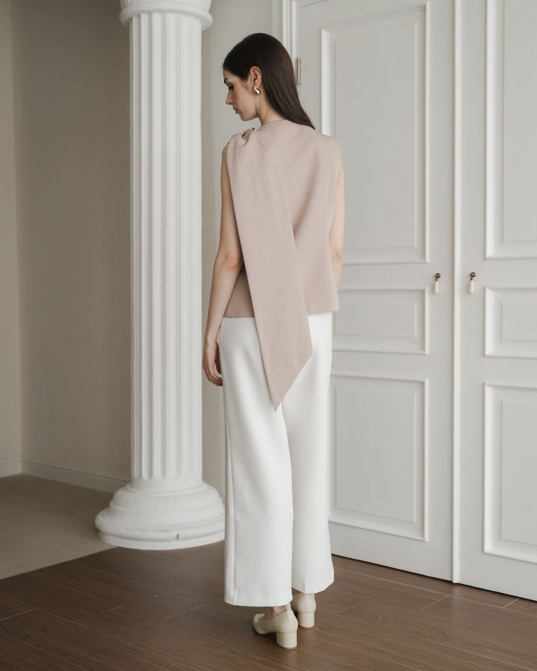 Carmella Shoulder Buckle Cape Top