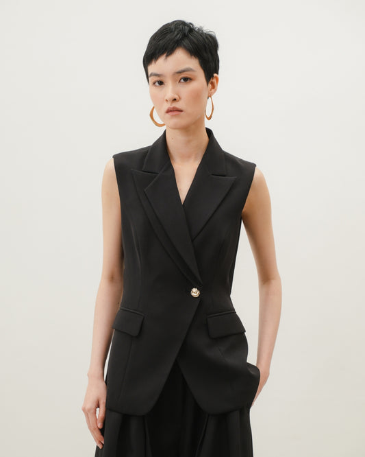 INVIO Vicenza Backless Layered Collar Vest | Atasan Wanita - Resonance