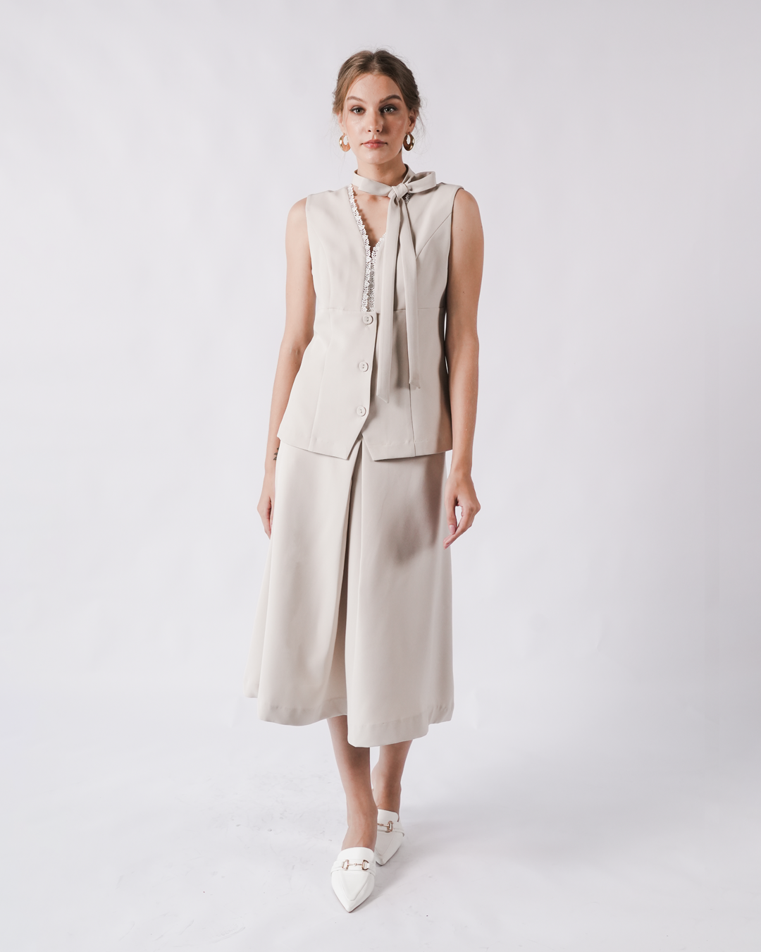 INVIO Yardena Tie-Neck Lace Blouse | Atasan Wanita - Marielle