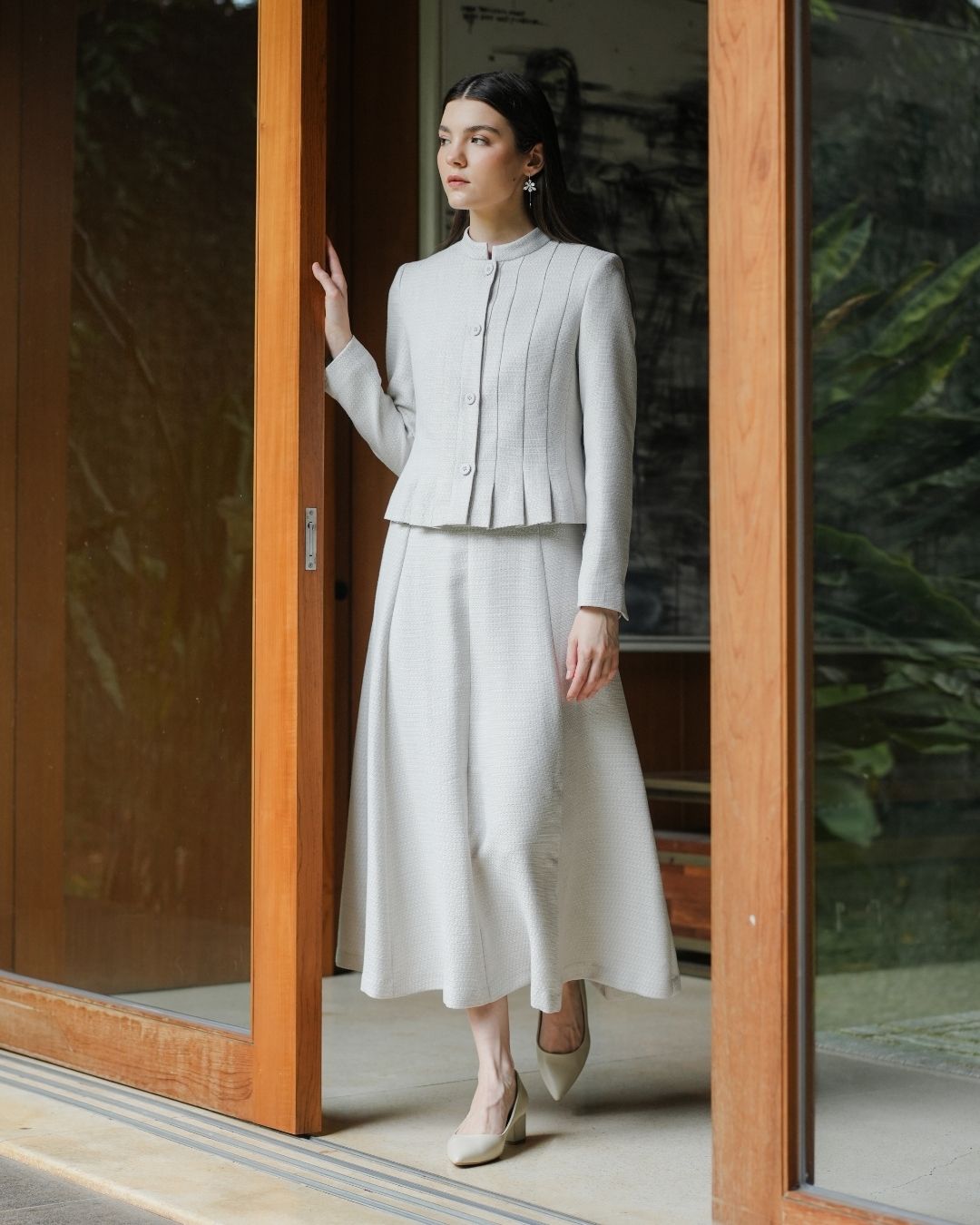 INVIO Bennett A-Line Tweed Skirt | Rok Wanita - Amber Collection