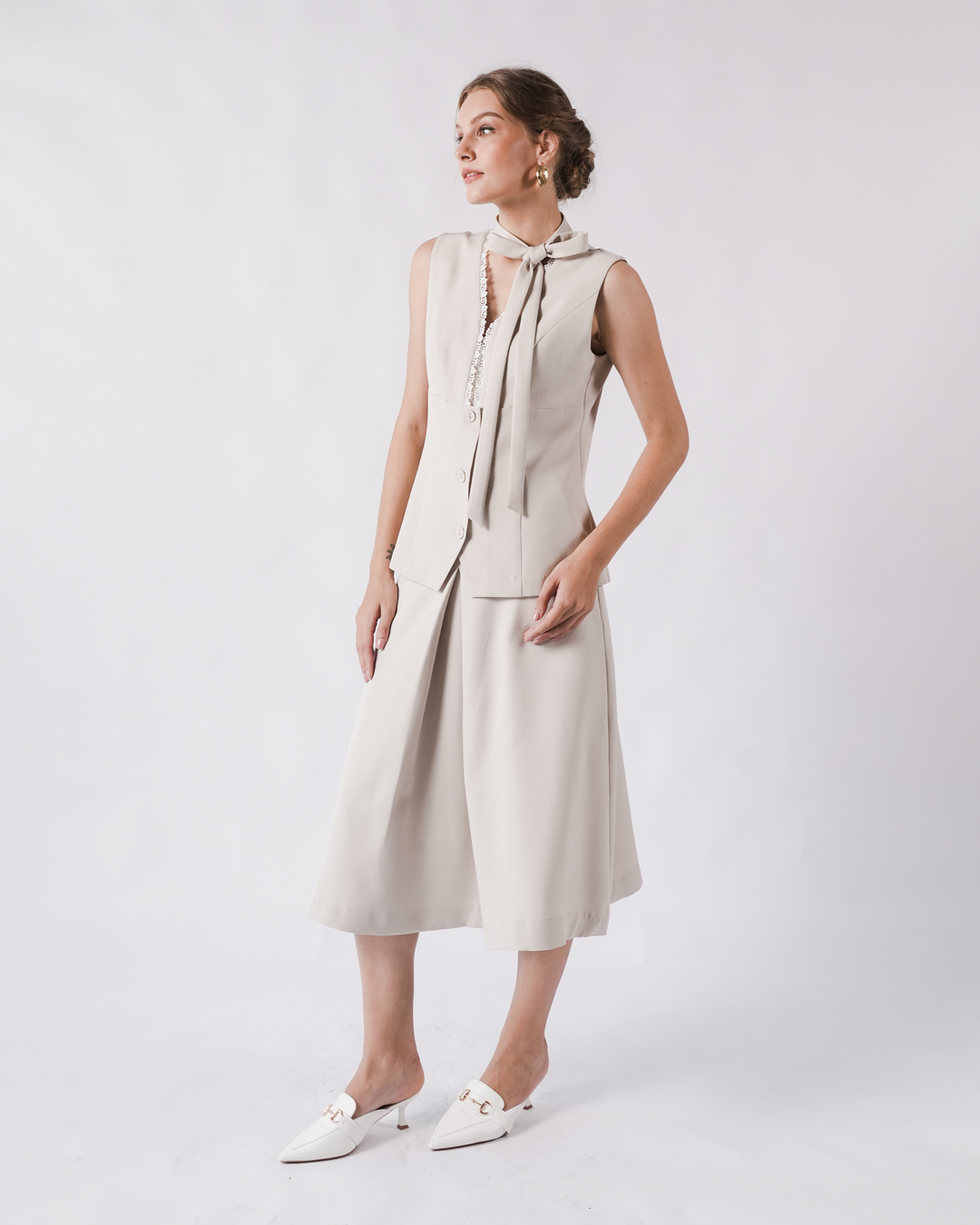 INVIO Yardena Tie-Neck Lace Blouse | Atasan Wanita - Marielle