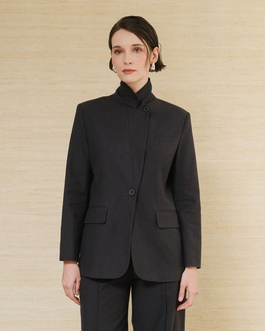INVIO Abigail High Neck Blazer | Jas Wanita -  Leanne Collection