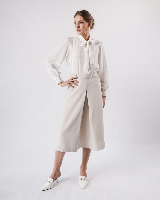 INVIO Yardena Pleated Front Midi Skirt | Rok Wanita - Marielle