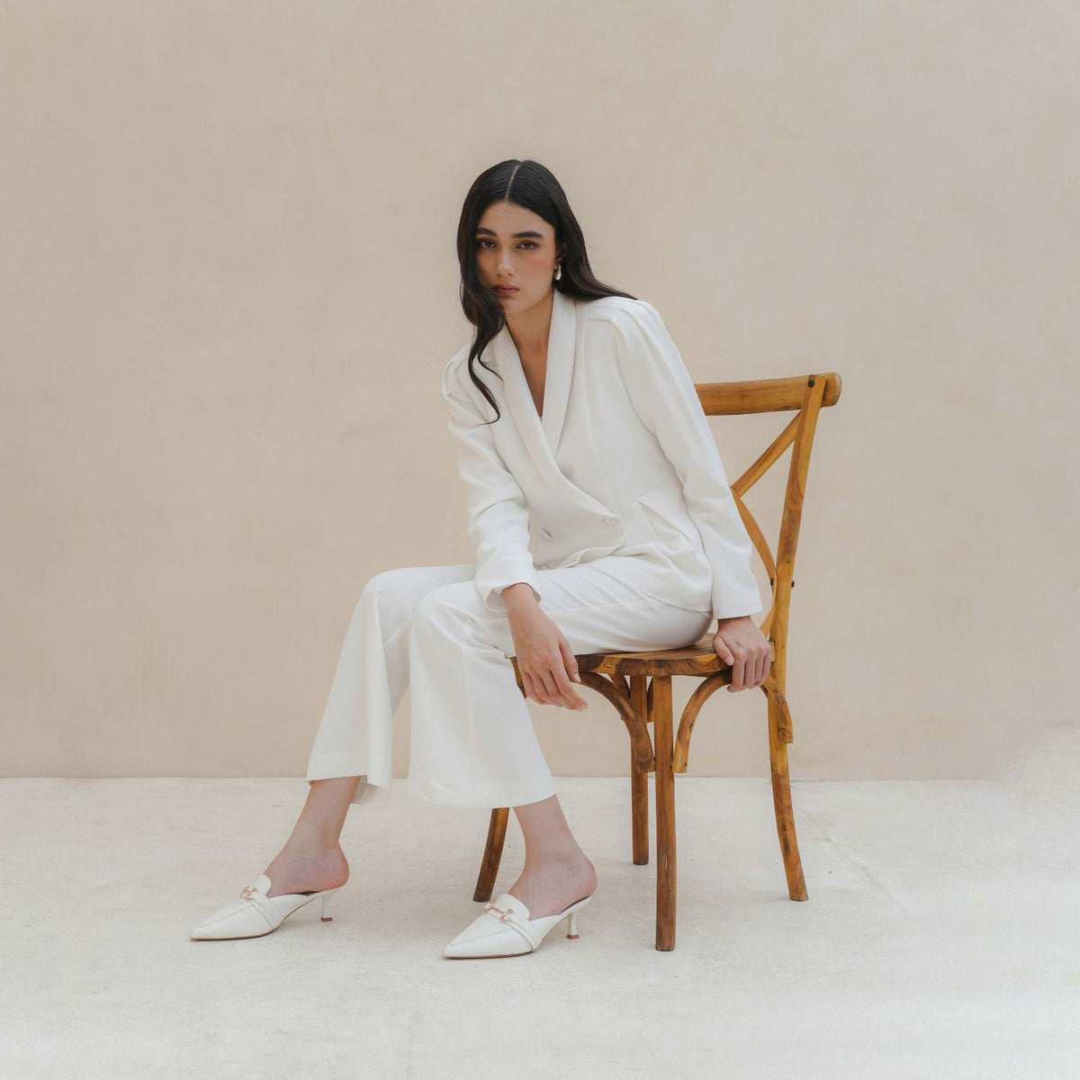 INVIO Davinelle Pleated Peplum Blazer | Jas Wanita - Marea Collection