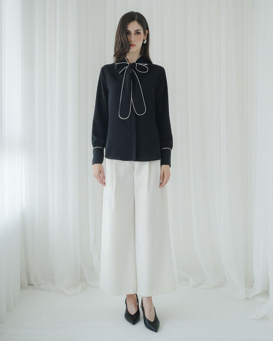 Cyrilla Piped Bow Blouse