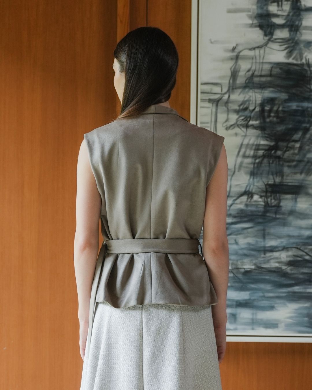 INVIO Blake Belted Suede Vest | Rompi Atasan Wanita - Amber Collection