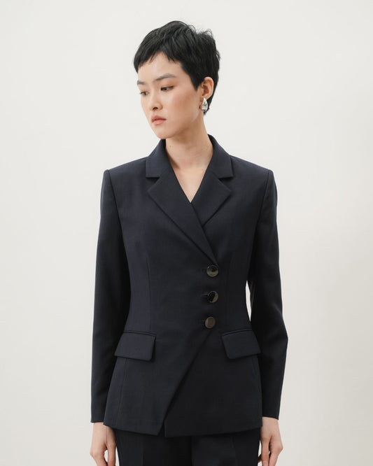 INVIO Valenia Angled Cut Blazer | Jas Wanita