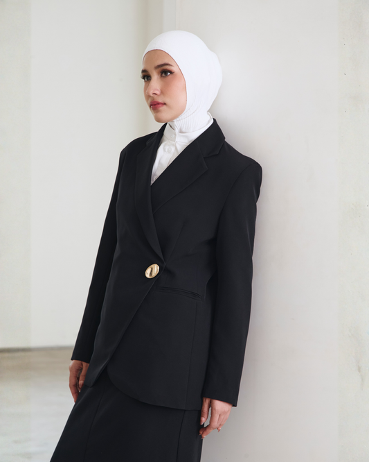 INVIO X Dwihanda Flo Wrapped Button Blazer | Jas Wanita