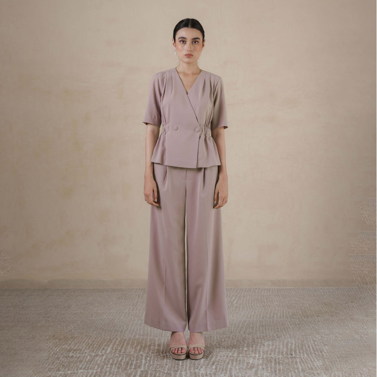 INVIO Despina Cinched Waist Peplum Top | Atasan Wanita - Marea Collection