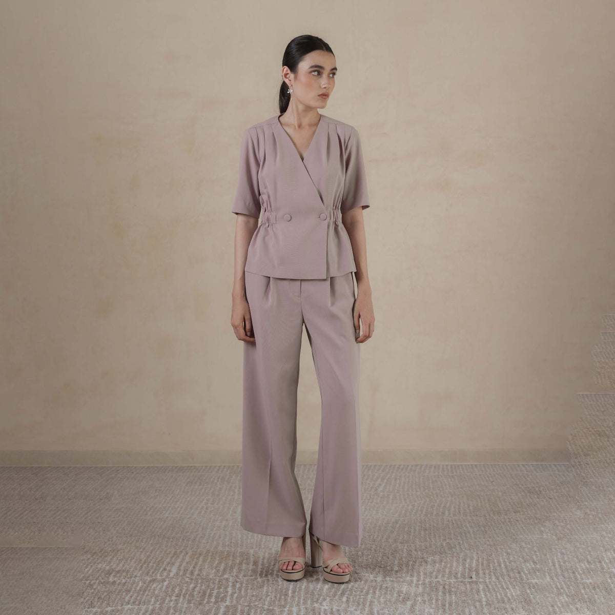 INVIO Despina Cinched Waist Peplum Top | Atasan Wanita - Marea Collection