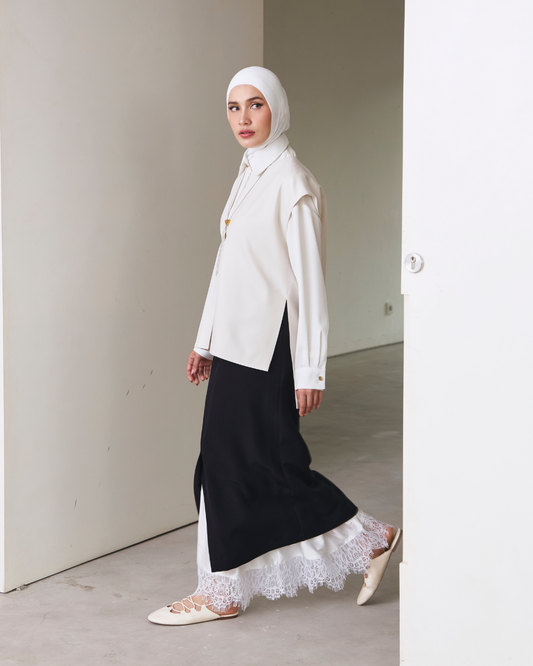 INVIO X Dwihanda Clarista Satin Lace Skirt | Rok Wanita