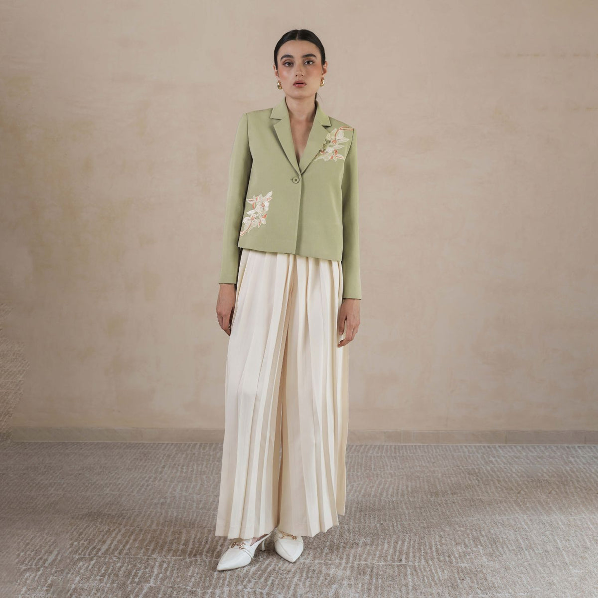 INVIO Darla Floral Embellished Blazer | Jas Wanita - Marea Collection