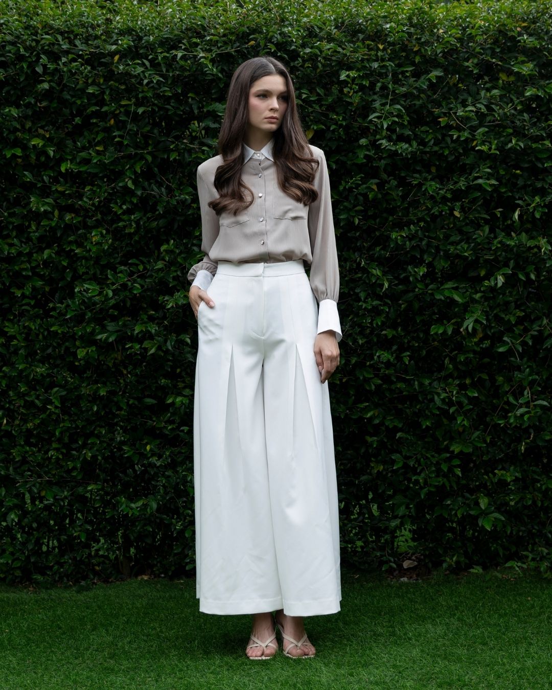 INVIO Tara Fold Trousers | Celana Wanita - Luminescence