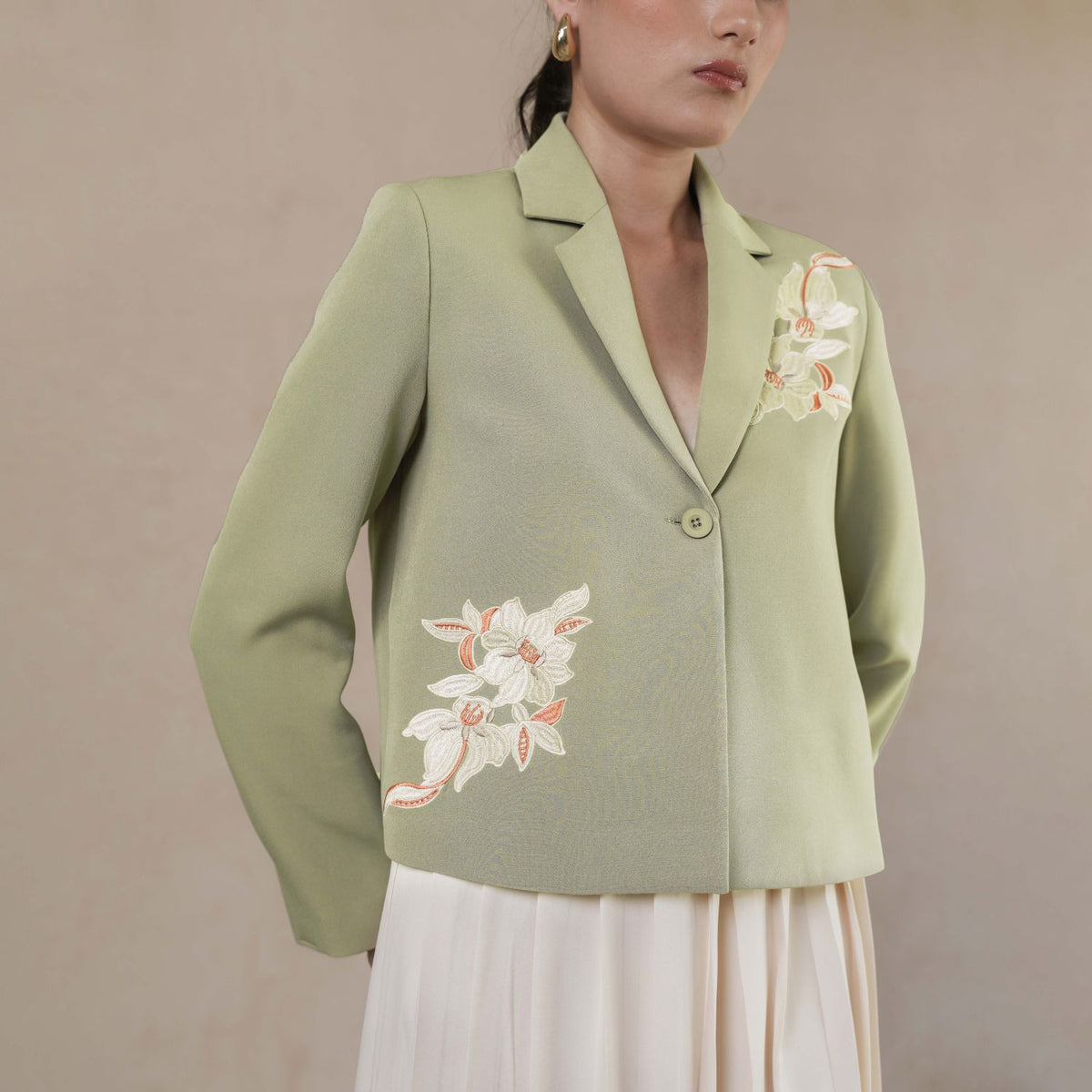 INVIO Darla Floral Embellished Blazer | Jas Wanita - Marea Collection