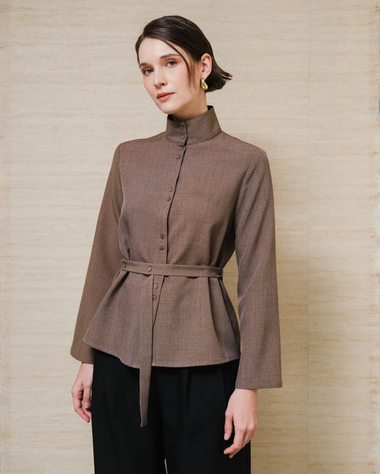 INVIO Analeia Stand Collar Blouse | Atasan Wanita - Leanne Collection