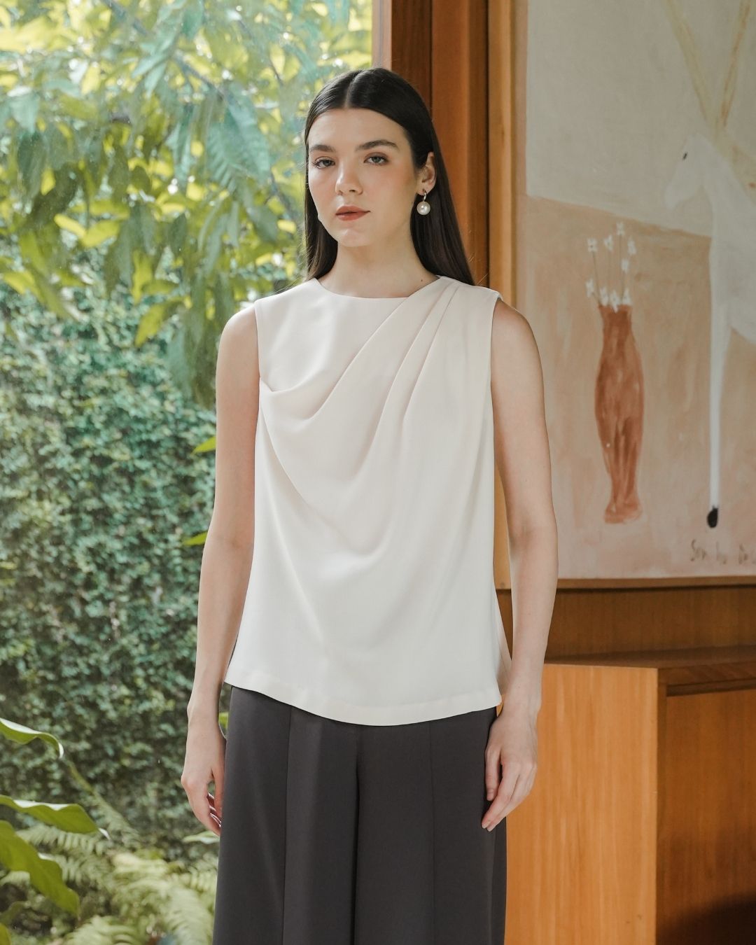 INVIO Bryssa Soft Drape Blouse | Atasan Wanita - Amber Collection