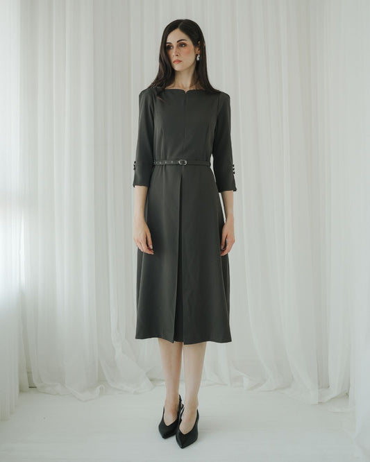 Cassiel Eyelet Belt Dress