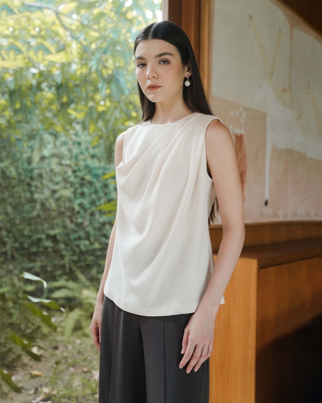 INVIO Bryssa Soft Drape Blouse | Atasan Wanita - Amber Collection