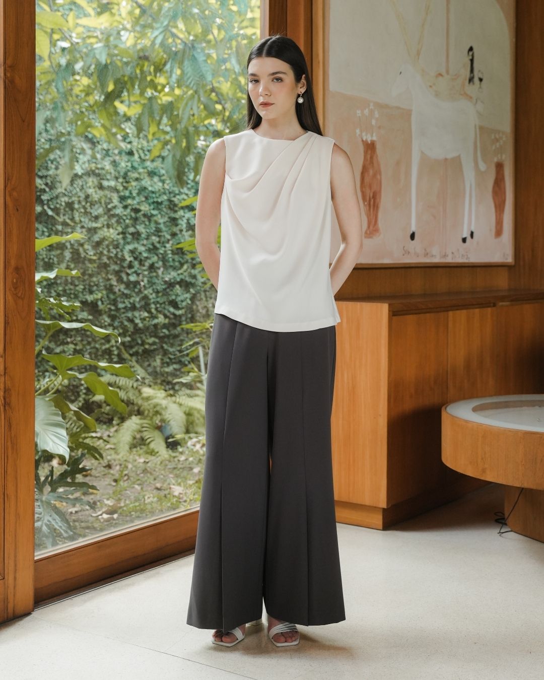 INVIO Bryssa Soft Drape Blouse | Atasan Wanita - Amber Collection
