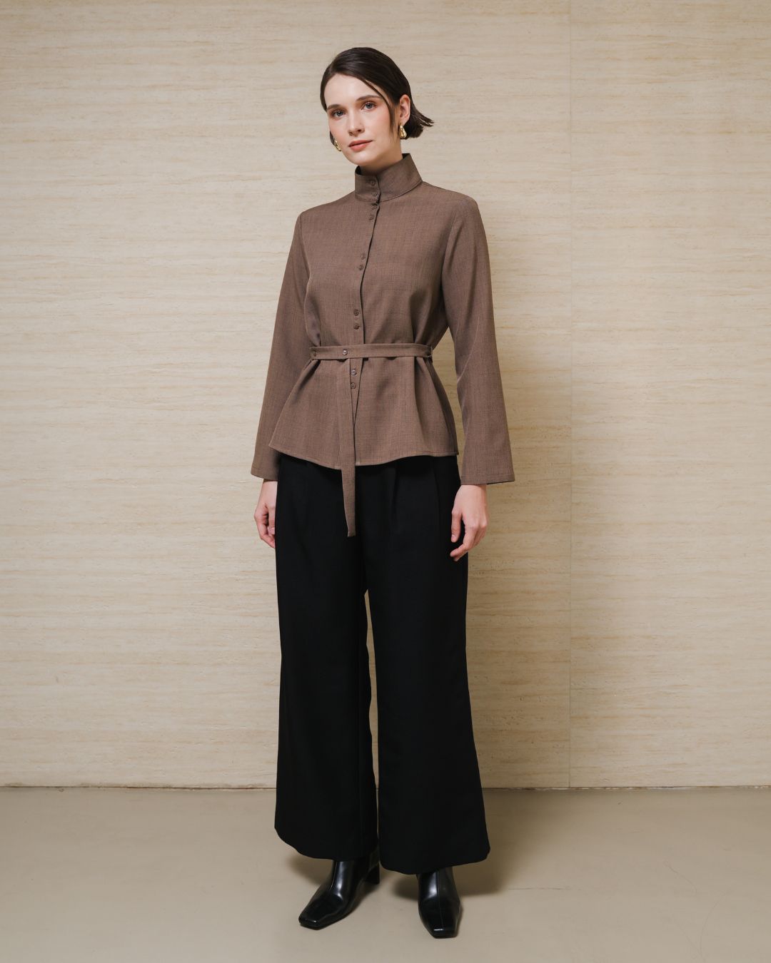 INVIO Analeia Stand Collar Blouse | Atasan Wanita - Leanne Collection