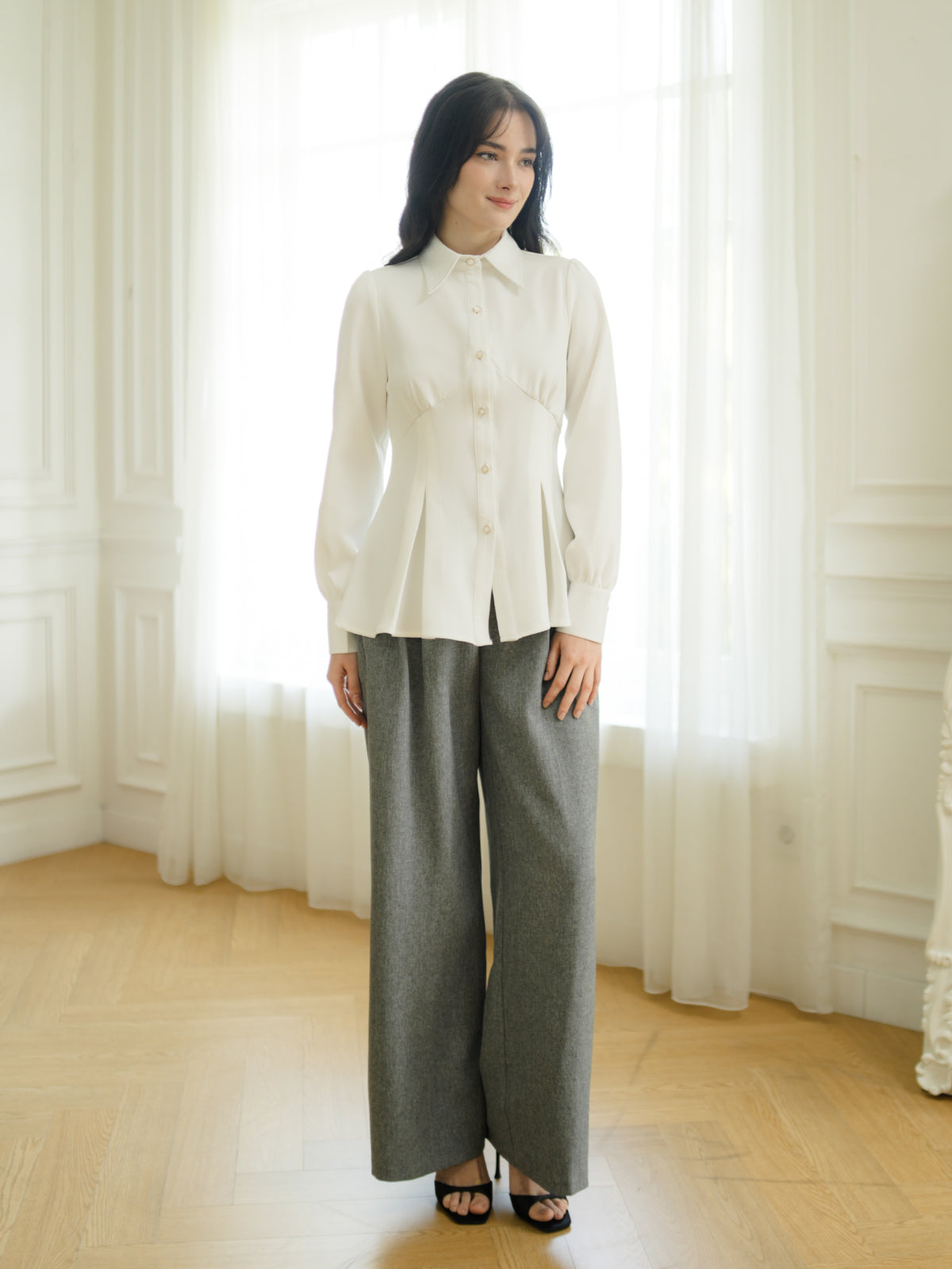 INVIO Rivenna Peplum Shirt | Kemeja Atasan Wanita - Aurist