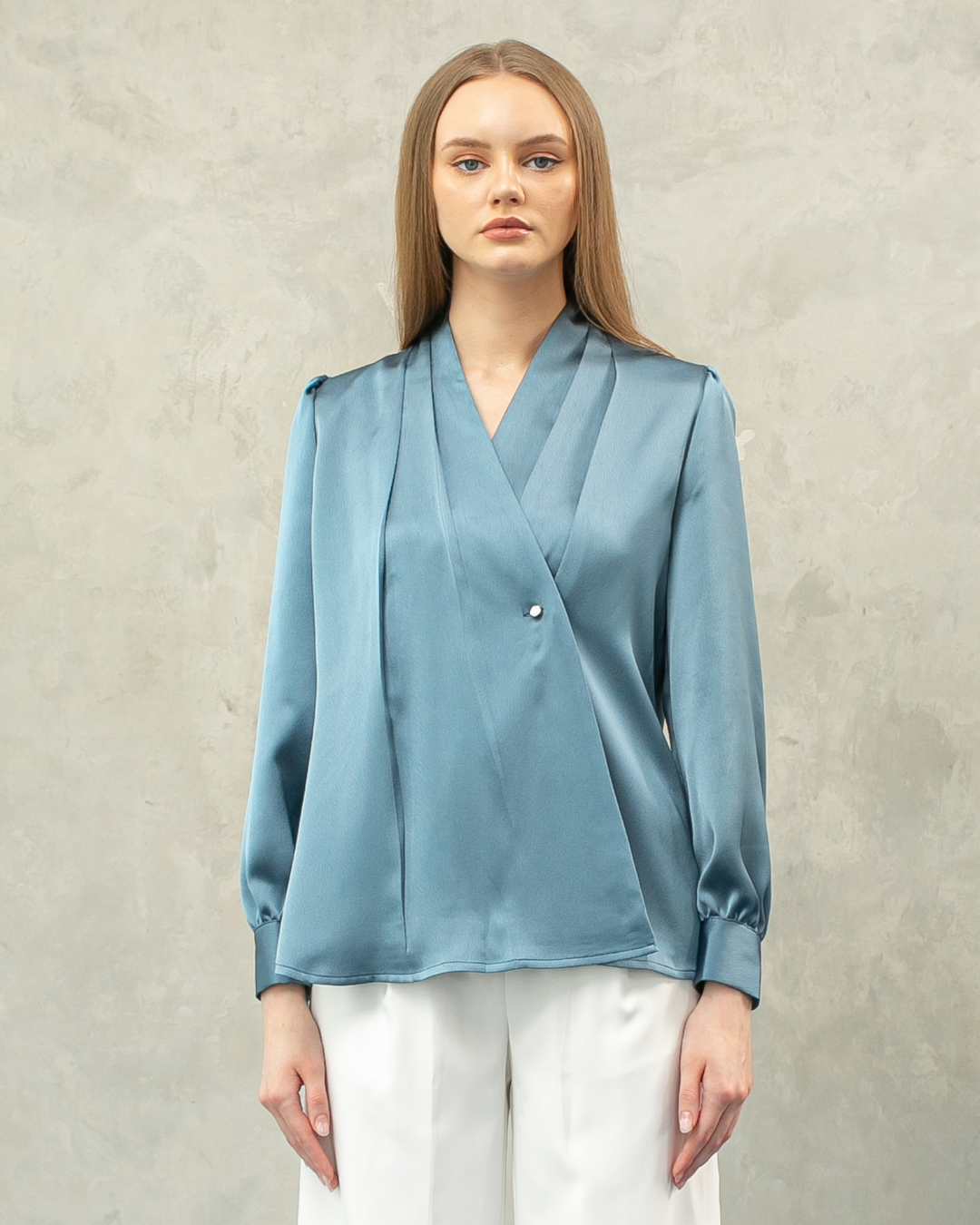 Azalea Draped Blouse Turqouise