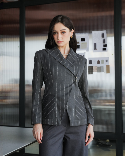 INVIO Charlton Multiway Stripe Blazer | Jas Wanita - Runway