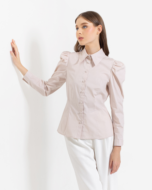 Maisie Puﬀ Shoulder Shirt Soft Pink