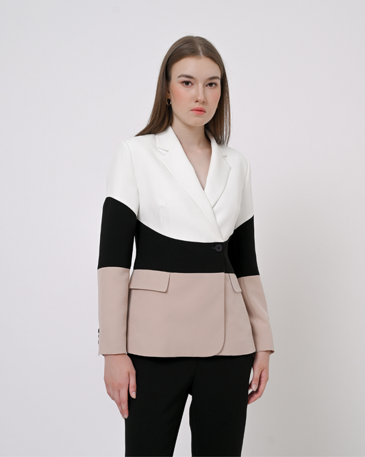 Helen Tricolored Blazer | Jas Wanita - Everlasting