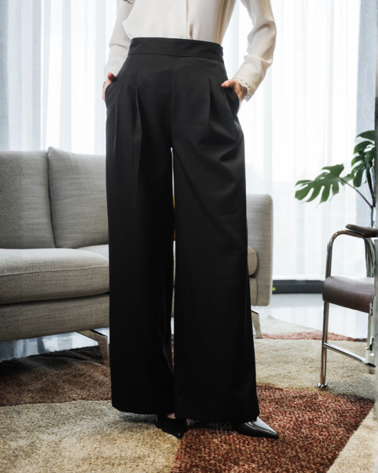 INVIO Andy High-Waisted Stripe Trousers | Celana Wanita - Runway