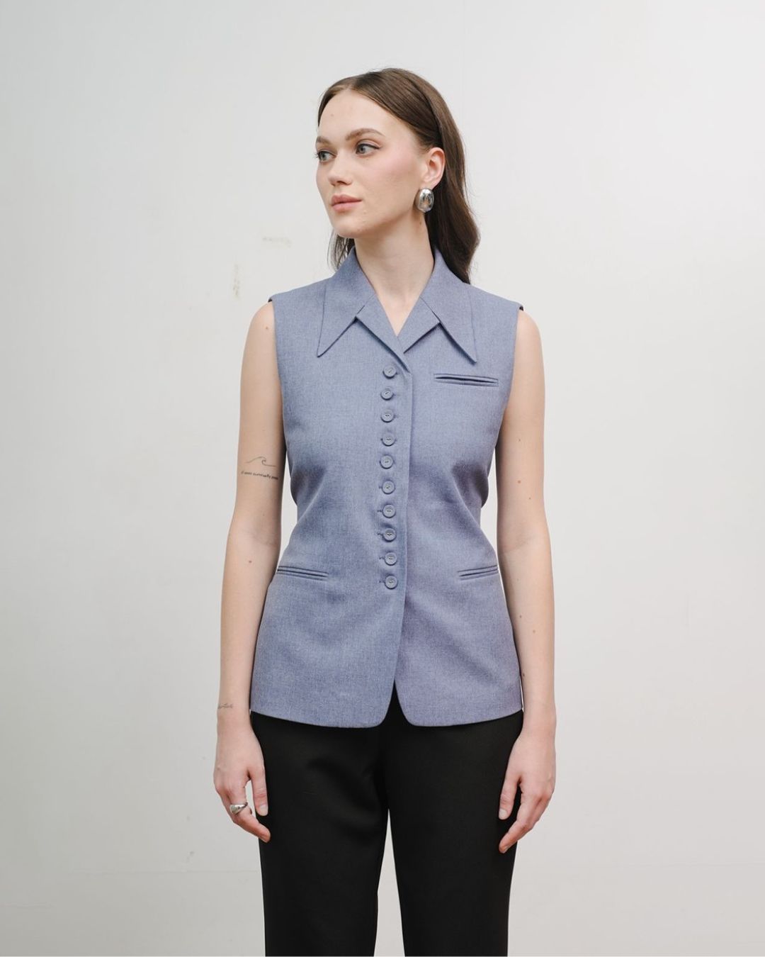 INVIO Zorea Multi Button Vest | Rompi Atasan Wanita - Atelier Collection