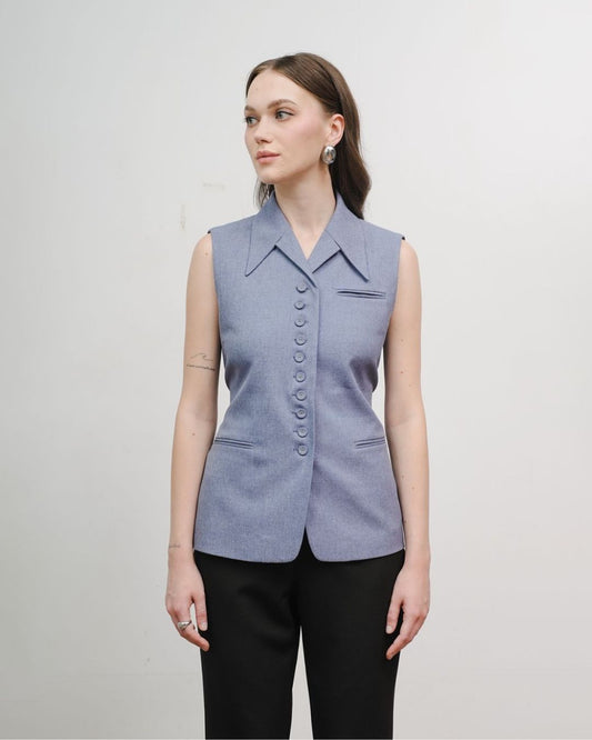 INVIO Zorea Multi Button Vest | Rompi Atasan Wanita - Atelier Collection