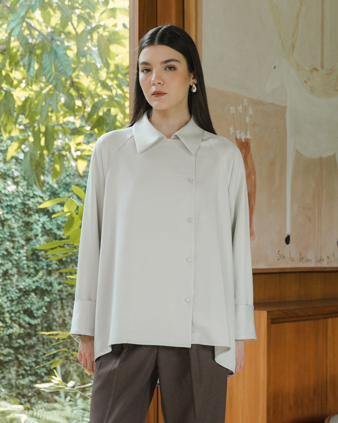 INVIO Belvie Double Breasted Shirt | Kemeja Wanita - Amber Collection