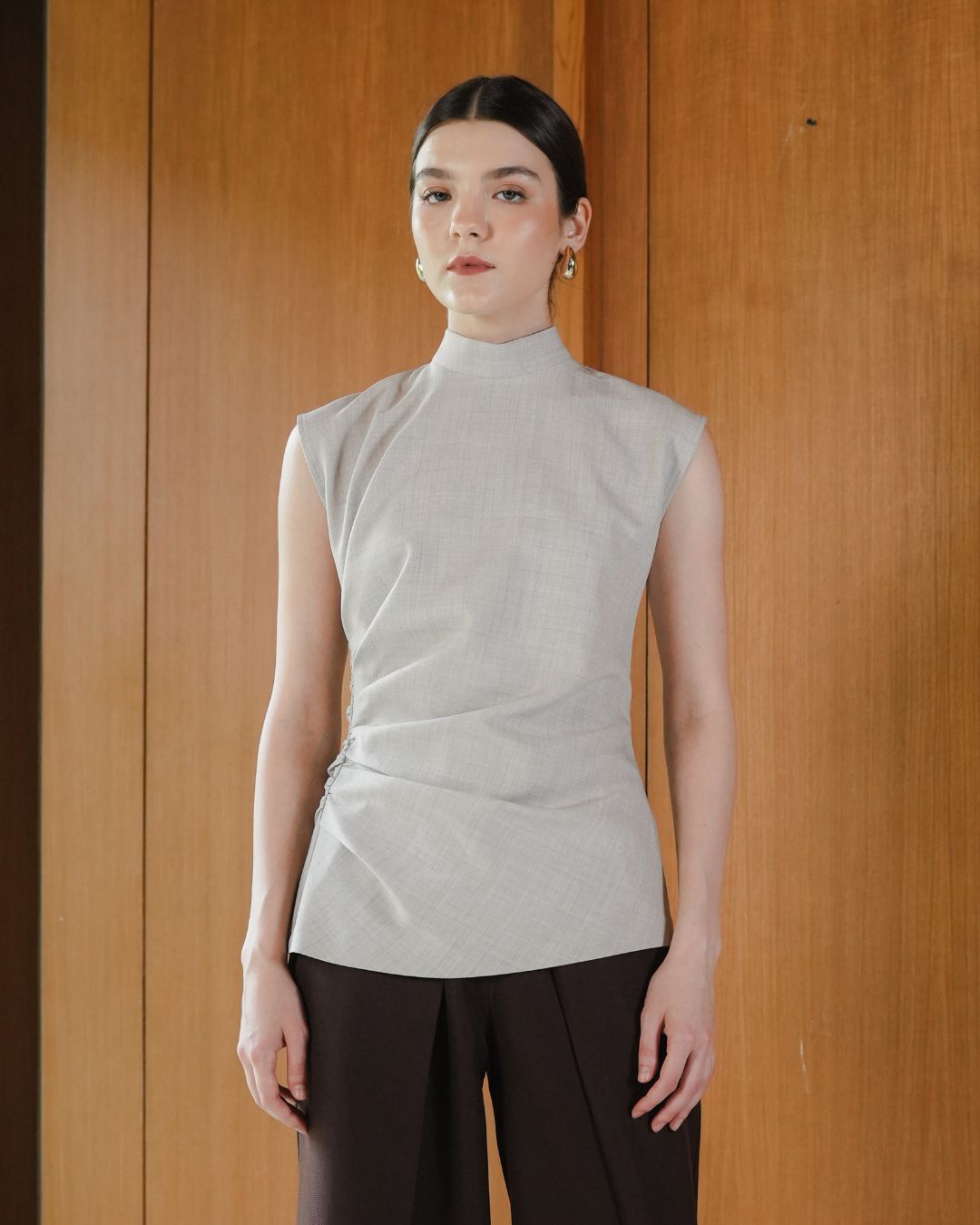 INVIO Blaire Side Ruched Blouse | Atasan Wanita - Amber Collection