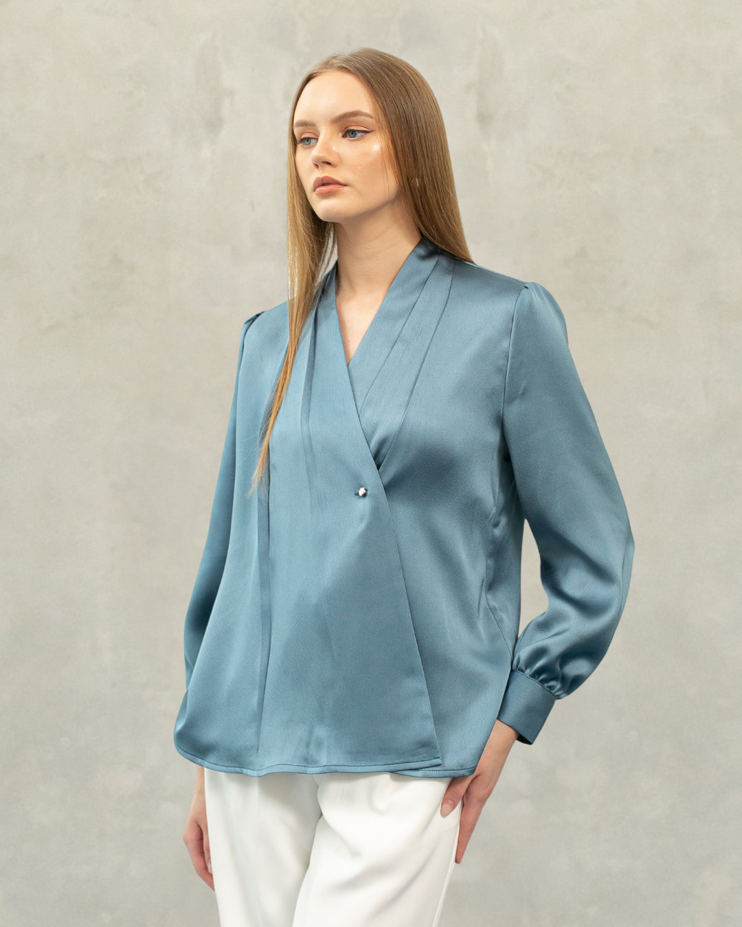 Azalea Draped Blouse Turqouise