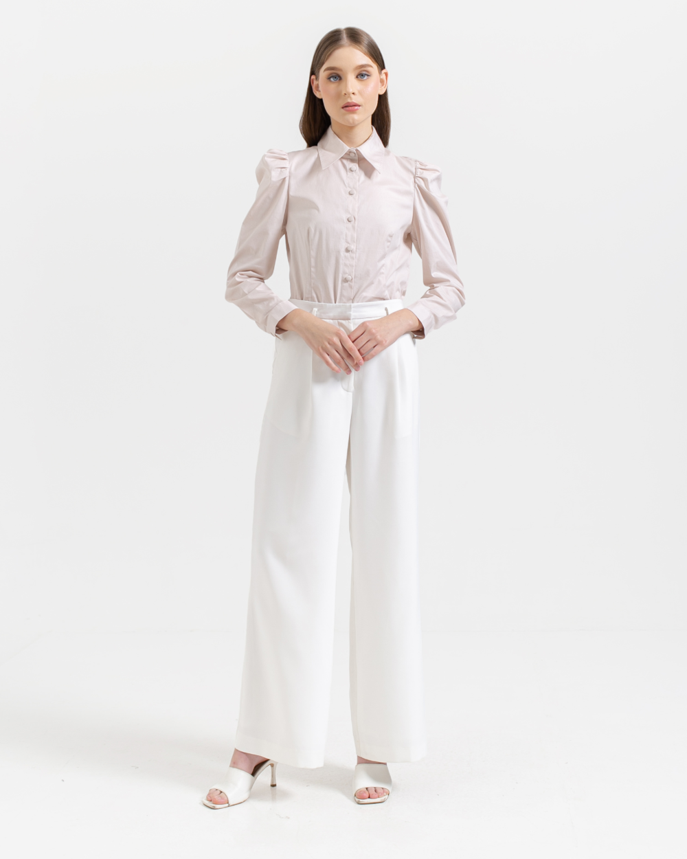 Maisie Puﬀ Shoulder Shirt Soft Pink