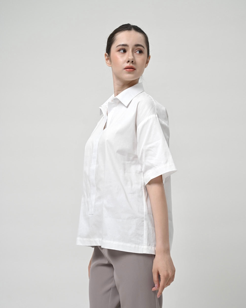 Thalia Wide Sleeves Shirt White