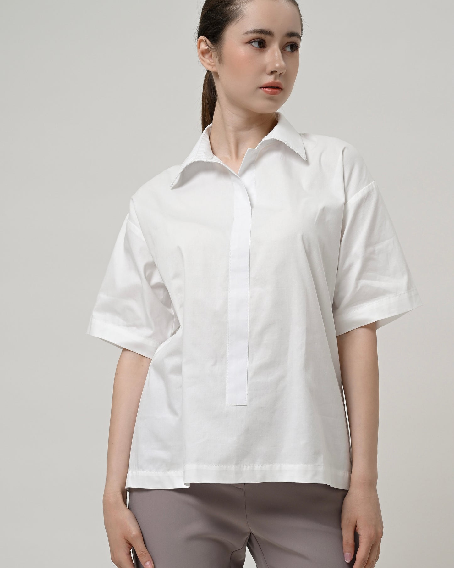 Thalia Wide Sleeves Shirt White