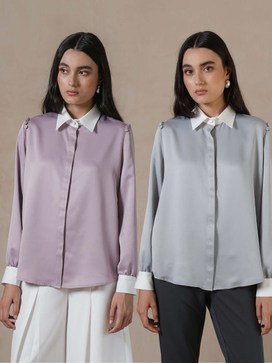 INVIO Dareen Shoulder Button Shirt | Kemeja Wanita - Marea Collection