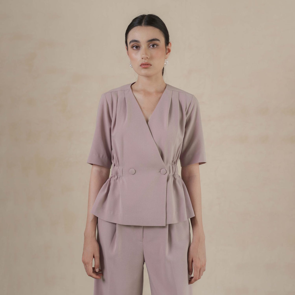 INVIO Despina Cinched Waist Peplum Top | Atasan Wanita - Marea Collection